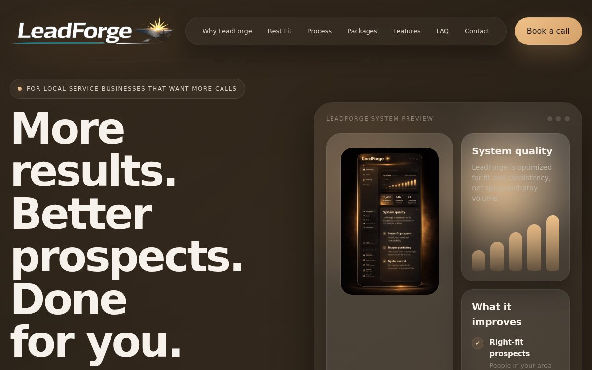 LeadForge Studio lead generation platform